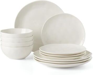 Lenox Bay Colors 12-Piece Dinnerware Set, White