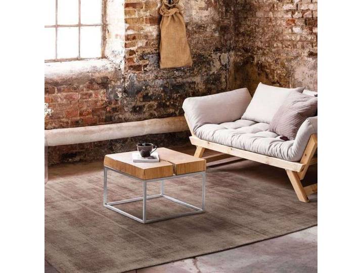 Tapis aspect velours taupe 160x230