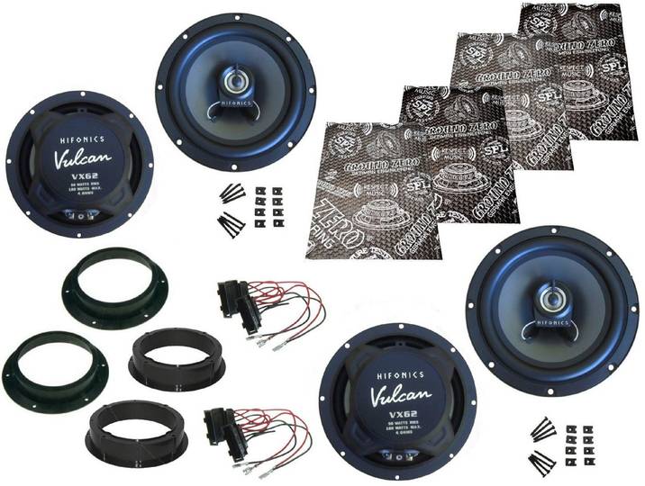 DSX Hifonics Boxen für VW Sharan 7N Bj 10-15 Tür vorne hinten Dämmmatte Auto-Lautsprecher (180 W)