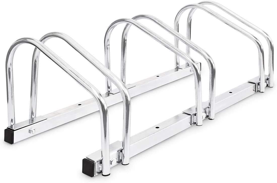 Bc-elec - BS400003 Rack à vélos, support de rangement bicyclette, râtelier vélo, Support pour 3 vélos, au sol ou mural