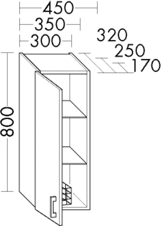Burgbad Hängeschrank Sys30 PG3 Diago 800x450x320 Trend- oder RAL-Farbe Matt, H4540LF5347 H4540LF5347