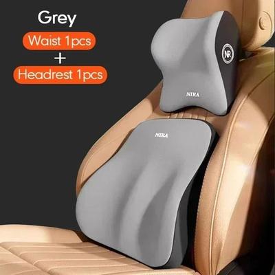 Uplift Essentials Memory Foam Car Lumbar And Neck Support Pillows grey Suit