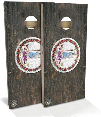 Skip's Garage Virginia Flag Outdoor Cornhole Board Set