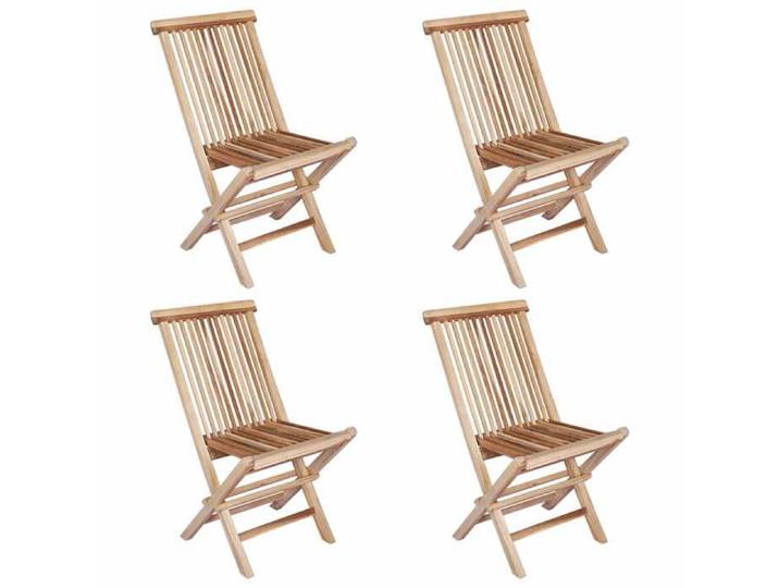 Mobilier de jardin - Marron - Chaise de jardin pliante 4 pc Naturel Bois de teck massif_9782