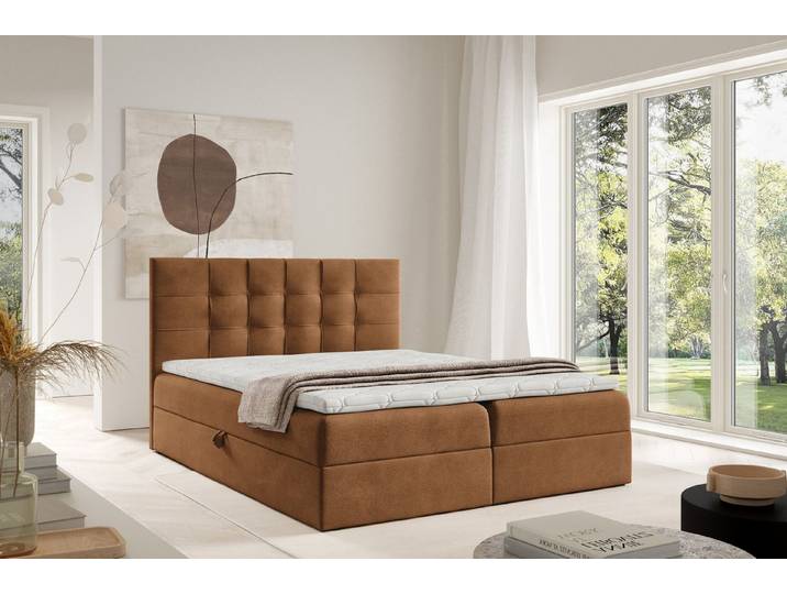 MF Design Boxspringbett Boxspringbett TOP 1 mit Bettkasten und Federautomatik, Vorhanden