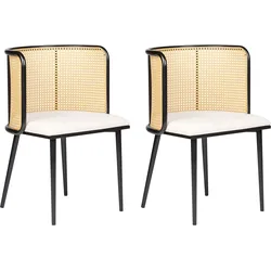 ESSZIMMERSTUHL 2er-Set Metall schwarz/beige Kobuk
