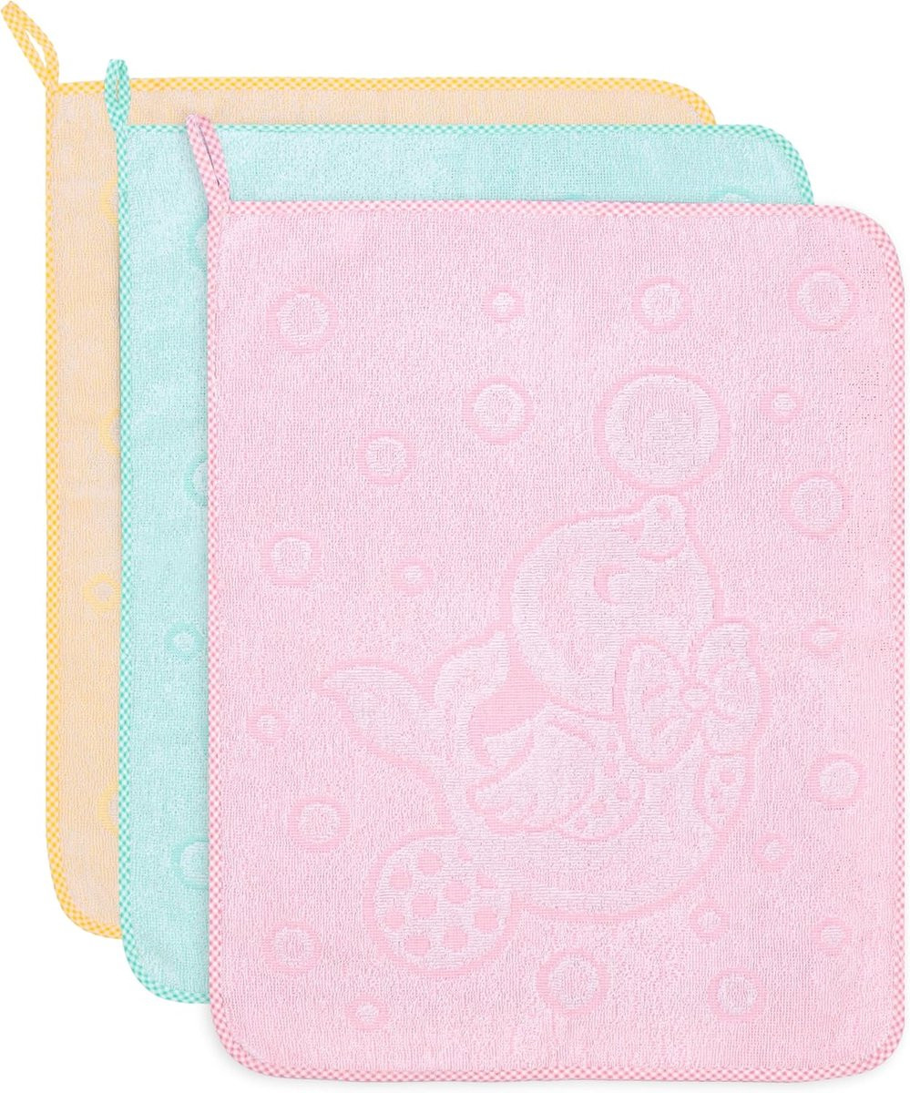 Jacquard katoenen handdoeken voor kinderen met meisjesprint