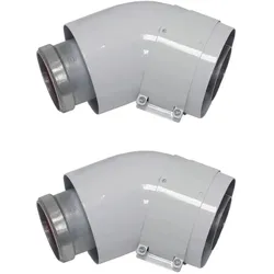 Vaillant, Kabelleitung, Bogen Aluminium d= 60/100mm 45Grad (2 Stück)