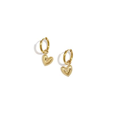 Paar Ohrhänger ADELIA´S "LIVAYA LIVAYA Ohrringe Ohrhänger aus Edelstahl mit Herzanhänger", Damen, Gr. Damen, Edelstahl, gold (goldfarben), Ohrringe, Trendig: glänzende Ohrschlaufen mit Herzanhänger