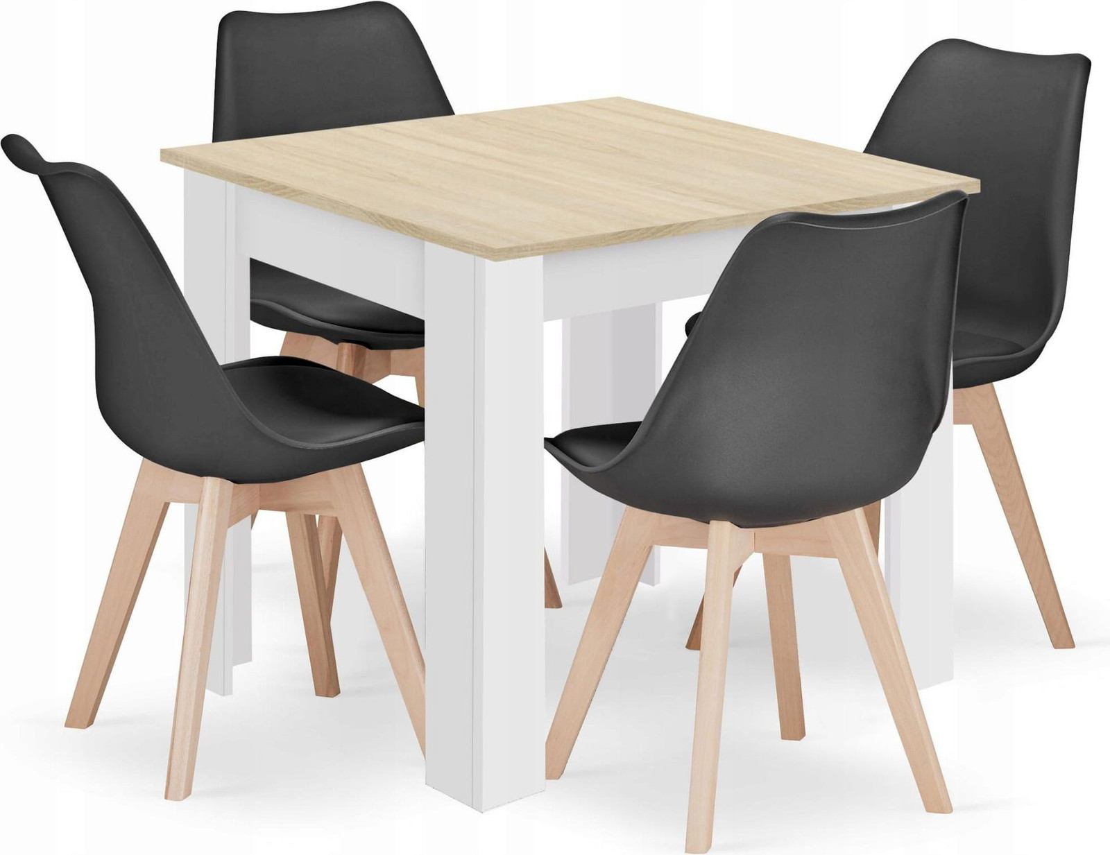 Leobert Mark Set Repas 5-delig Eikenhout Sonoma/Zwart B/D/H: 80 x 80 x 81 cm