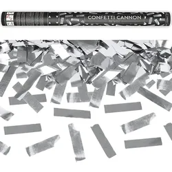 4x Konfetti Kanone silber 60 cm