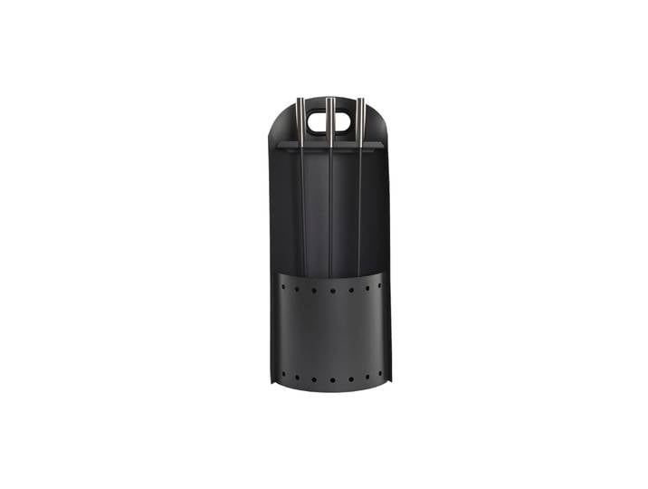 Ensemble de 3 accessoires de cheminée en acier noir 11x2x51 cm