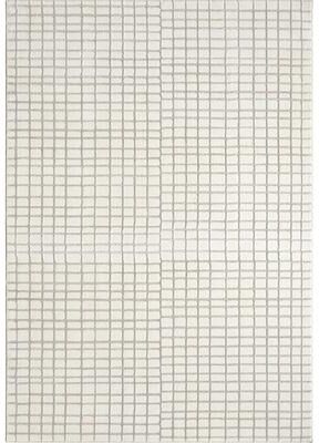 Abani Rugs Plush Deco PDE130A Machine Washable Ivory Taupe Grid Area Rug
