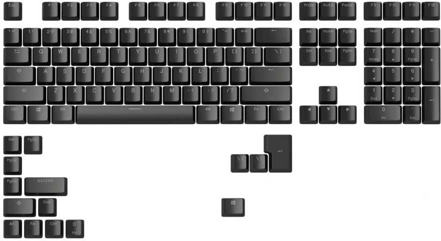 Glorious Gaming Doubleshot Keycaps V2 Toetsenkap - Zwart - ABS
