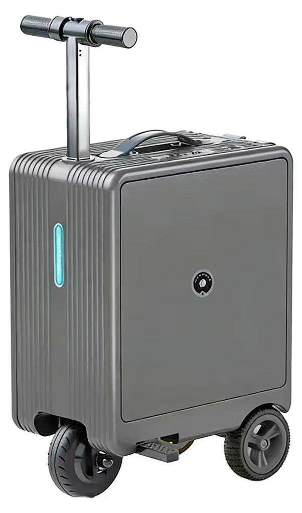 Elektrischer Koffer - Handgepäckkoffer mit Rollen - 50 cm - Großes Fassungsvermögen - TSA-Schloss - Spinner-Rollen - Polyurethan- Grau