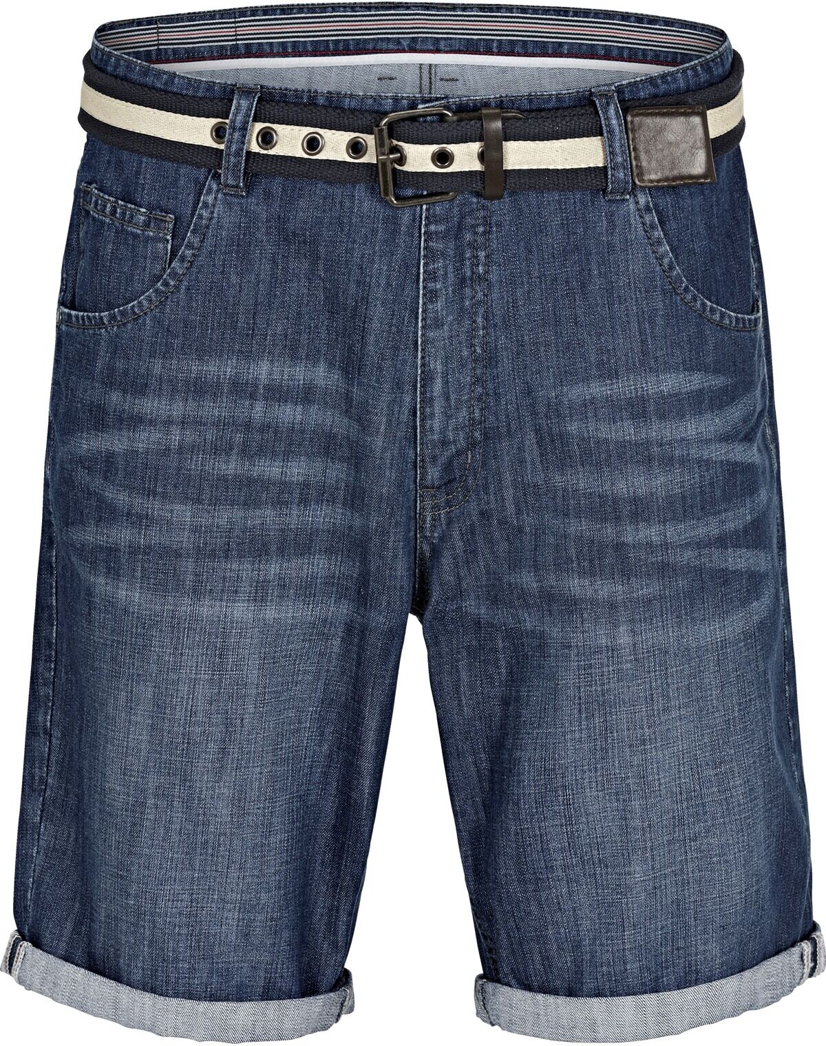 Bermudas JAN VANDERSTORM "Jeansbermuda LENAS", Herren, Gr. 58, N-Gr, blau, Obermaterial: 100% Baumwolle CO., Hosen Bermudas