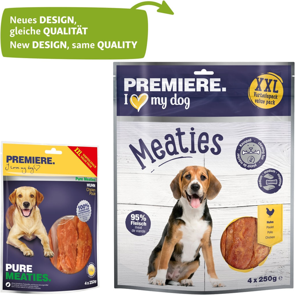 Premiere Snack Dog Meaties 4X250G POLLO