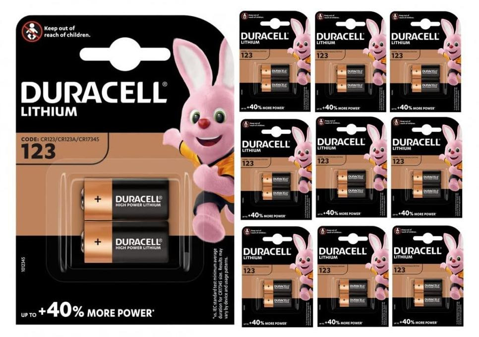Duracell 123 Lithium batterijen, 2 stuks