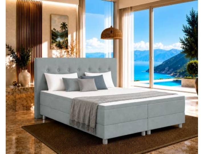 Best For Home Boxspringbett 140x200 cm mit 7-Zonen Matratze und Stauraum