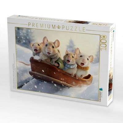 CALVENDO Puzzle Ein Motiv aus dem Kalender 'Ein Jahr im Leben von Familie Maus' | 1000 Teile Lege-Größe 64x48cm Foto-Puzzle für glückliche Stunden