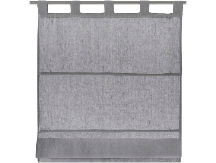 Raffrollo KUTTI Metis Leinen Gr. 2, grau, B:60cm H:140cm, Obermaterial: 100% Leinen, Raffrollos, Raffrollo, einfarbig, blickdicht, Schlaufenrollo, 100% reines Leinen