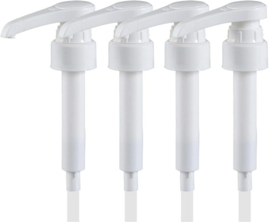 INF 4er-Pack Presspumpenköpfe kompatibel mit Molin 700ml 31/410 Weiß - PP dosierter Sirupspender