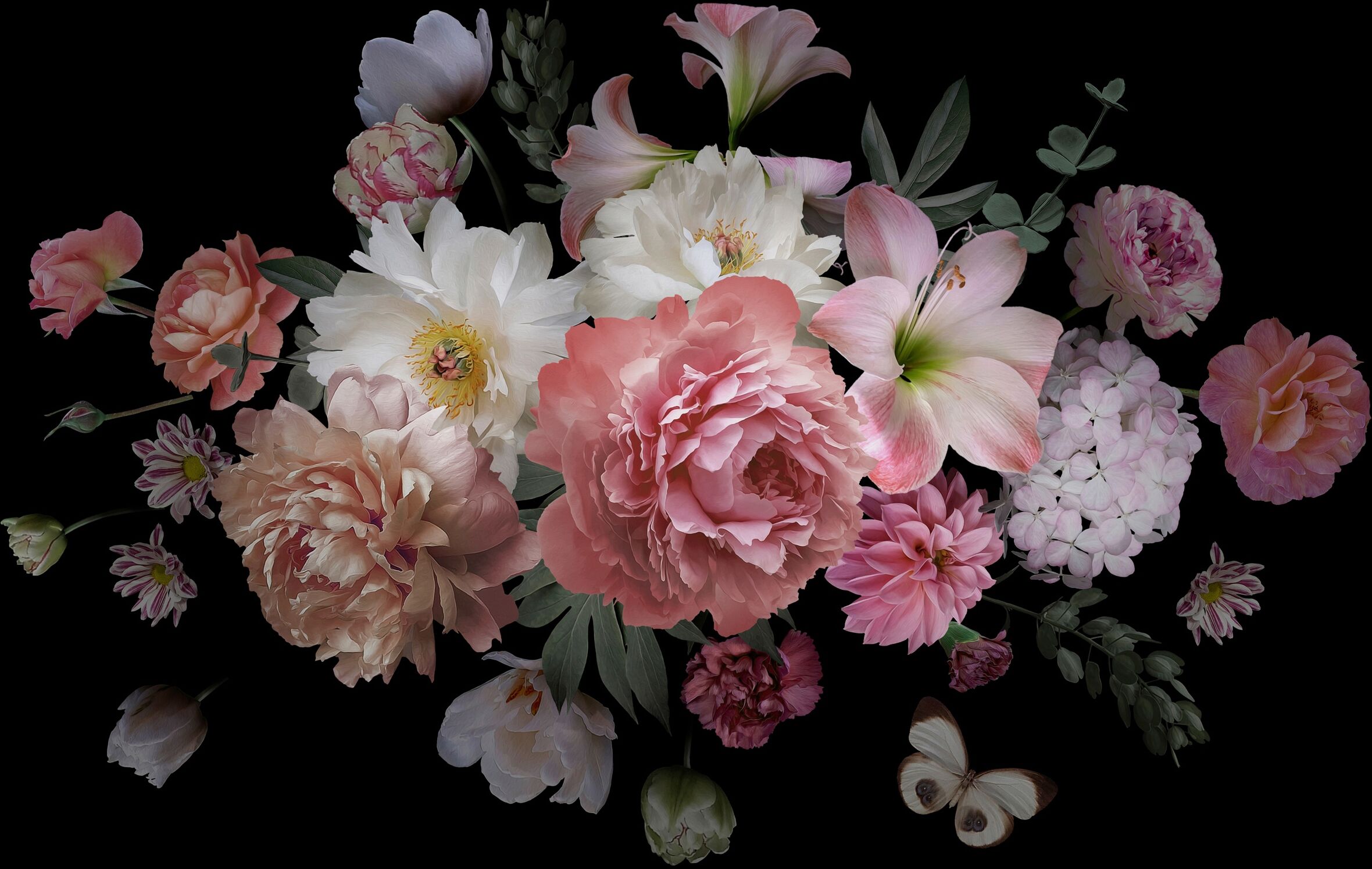 Fototapete PAPERMOON "BLUMENARRANGEMENT", bunt, B:2,5m L:1,86m, Vlies, Tapeten, Fototapete bunt B/L: 2,5m x 1,86m, Bahnen: 5 Stk.