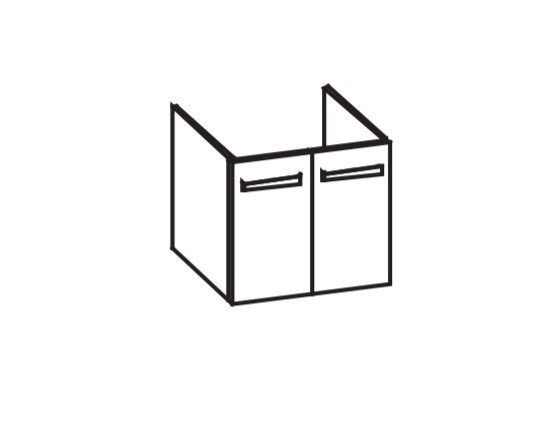 Artiqua 412 Waschtischunterschrank für Connect Space E1325, E1326, Anthrazit Hochglanz, 412-WU2T-I56 412-WU2T-I56-7015-51