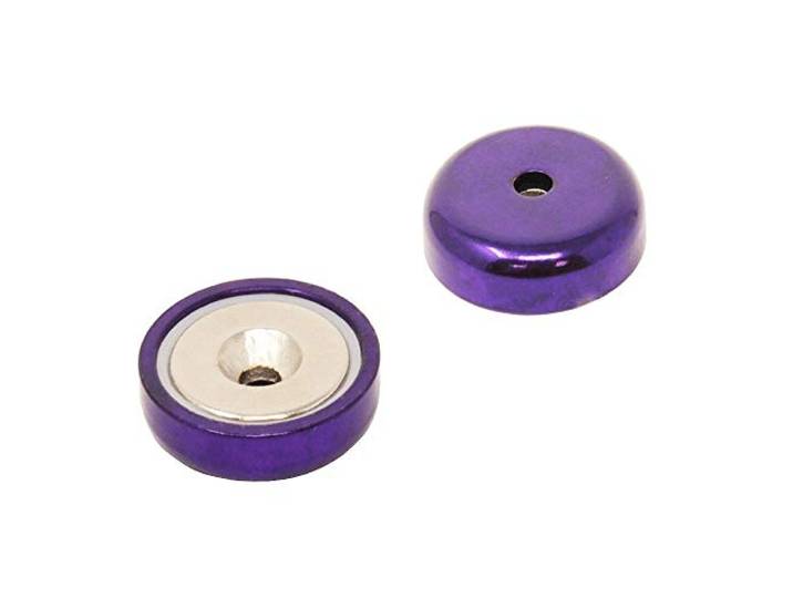 Lila Ein Typ Neodym - Topf Magnet Für Kunst, Handwerk, Modellherstellung - 25mm Durchmesser - Pack von 40