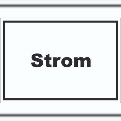 HB-Druck Strom Aufkleber mit Text Anschluss waagerecht A5 (148x210mm)