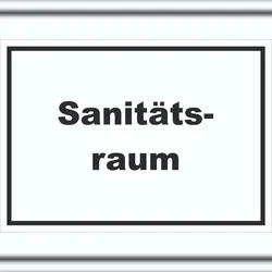 HB-Druck Sanitätsraum Schild mit Text Krankenzimmer waagerecht A2 (420x594mm)