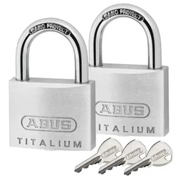 Abus Titalium Vorhangschloss - 64TI 40 Twins - 2er Set - Gleichschließend