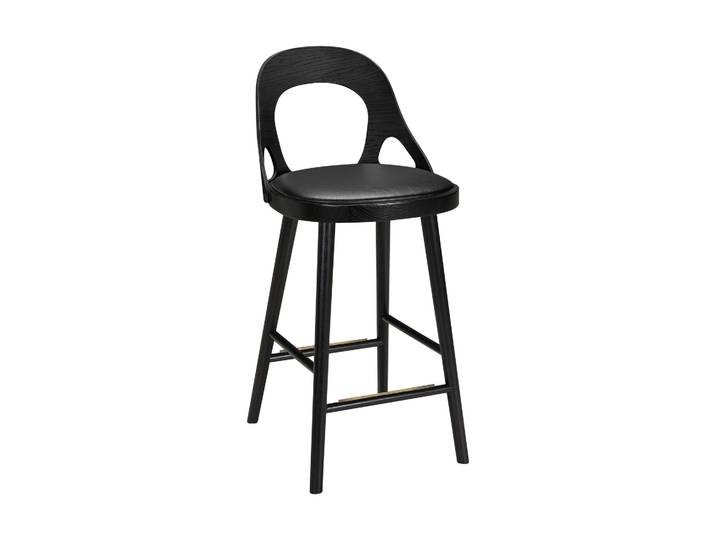 Hans K Chaise de bar Colibri 63 cm Chêne lasuré noir-coussin noir