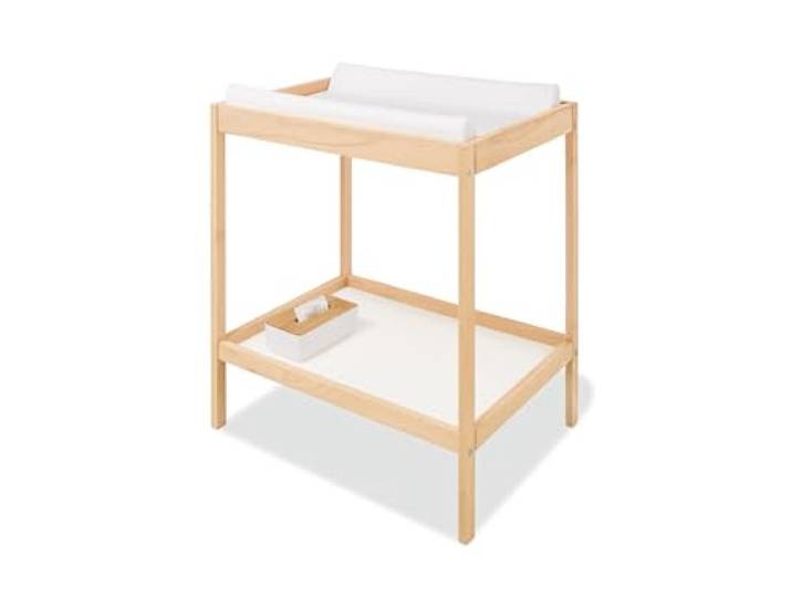 PINOLINO Wickeltisch Joris, Baby Wickelregal aus Buche Natur, platzsparende Wickelkommode mit Ablageboden, Ablagefach, skandinavisches Design, stabile & nachhaltige Wickelfläche, Maße: 55x75x99 cm