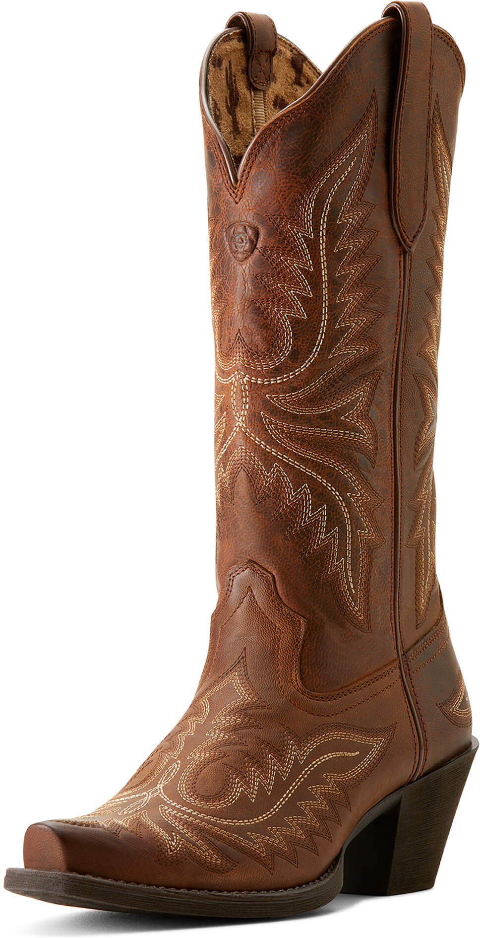 Women's Round Up Collins D Toe Cowgirl Boots in Rafter Tan Leather, Size: 7.5 B / Medium by Ariat