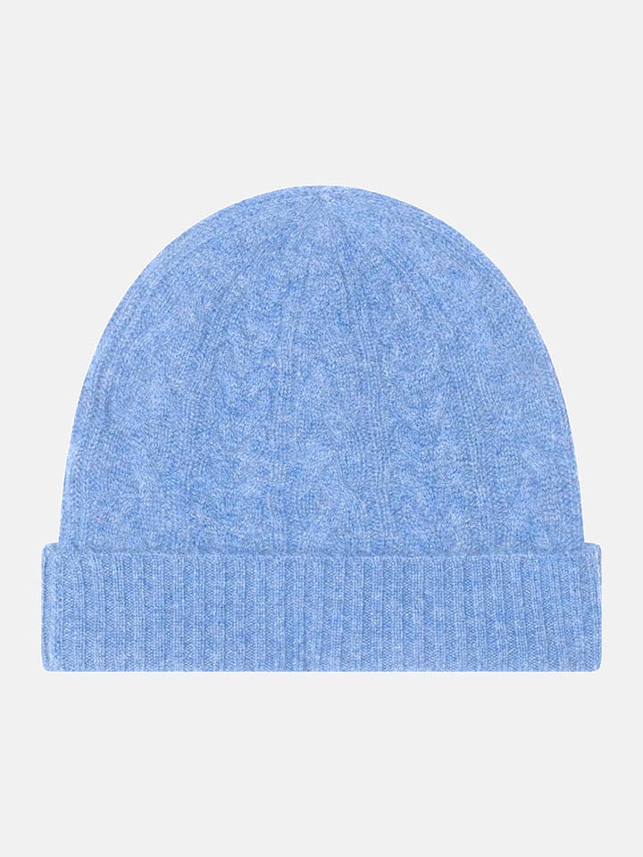 Just Cashmere Kaschmir-Mütze "Cleo" in Hellblau - onesize
