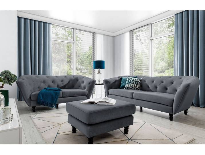 Fun Möbel Polstergarnitur Sofa-Set 3-2-1 Designer-Sofa Charlotte Stoff, (3-tlg., Sofa-Set 3-2-1 Designer-Sofa Charlotte Stoff)