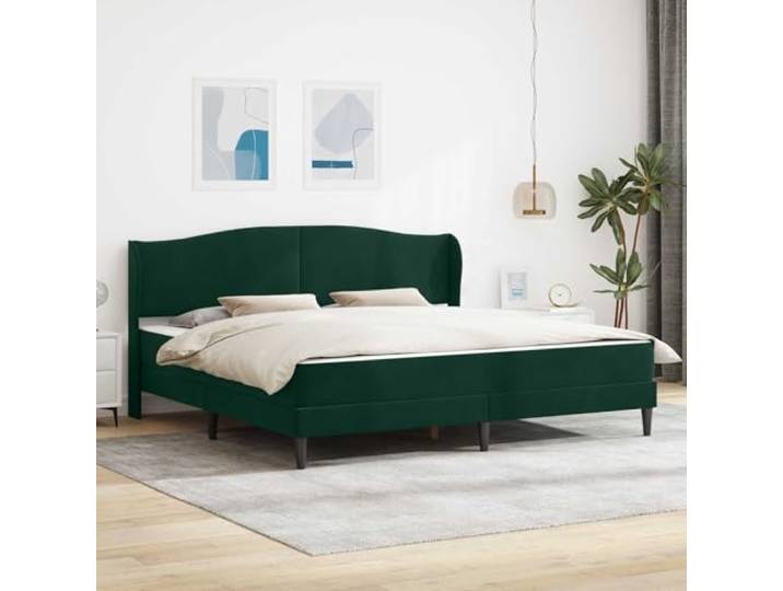 RJPLMFV Bettgestell, Velours, Schwarz, 180 x 200 cm Metall und Massivholz, Kopfteil inklusive, Aufbewahrung unter dem Bett, einfache Montage