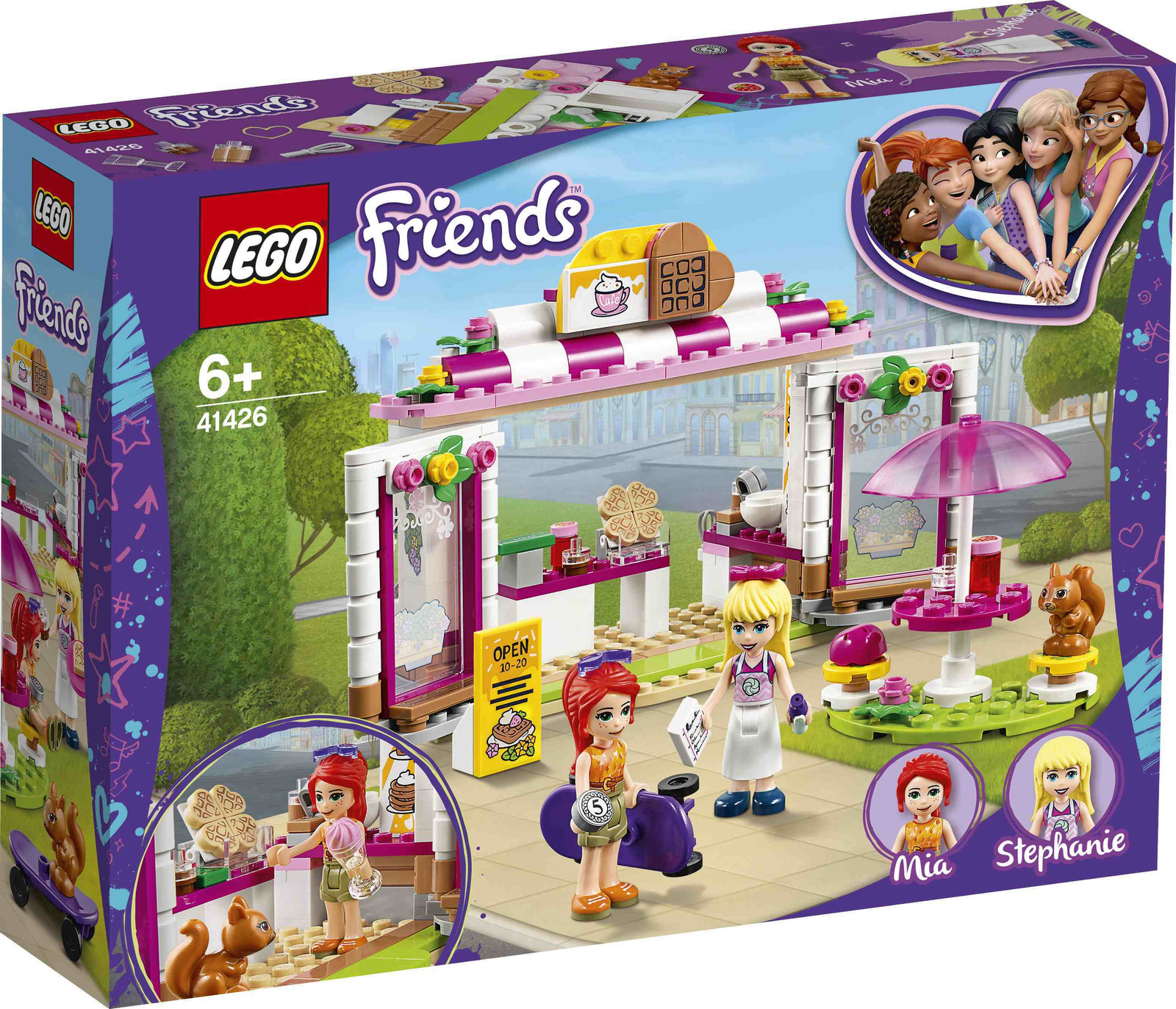 LEGO Friends 41426 Hartlake City Wafelhuis speelset met ijssalon en Stephanie minipop