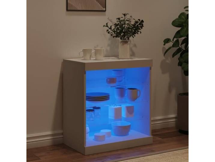 Buffet - MXZZAND - DX2635 - Blanc - Bois d'ingénierie - Éclairage LED RGB