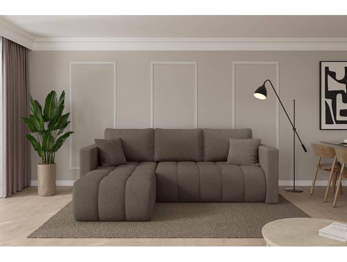 ALTDECOR Ecksofa mit Schlaffunktion und Bettkasten - GARD-L - 226x146x85 - Braun - Corner Sofa Eckcouch Couch L-Form, links/rechts angeordnet, Schlafcouch Ausziehbar Wohnlandschaft