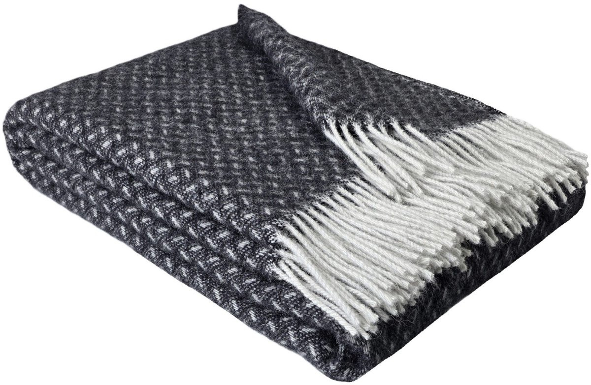 WOOOL Plaid NORD Antraciet 140 x 200 cm 100% Wol