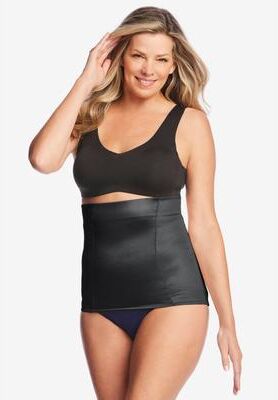 Plus Size Women's Power Shaper Firm Control Pull-On Waist Shaper by Secret Solutions in Black (Size 2X)