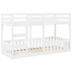 vidaXL Etagenbett Weiß 90x200 cm Massivholz Kiefer