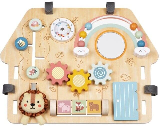 Tooky Toys Wooden 2 in 1 Activity Board for Kids - Hands-on Learning Toy - Portable & Compact