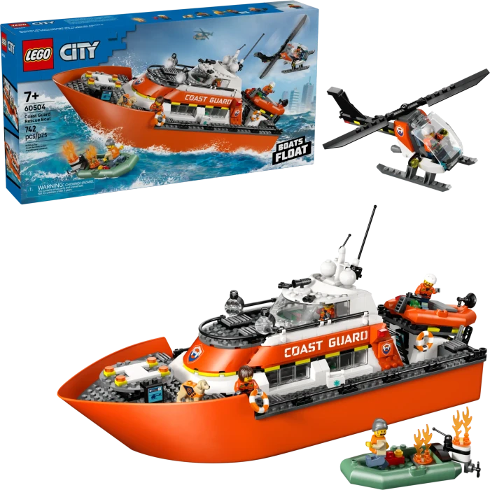 LEGO City 60504 Rettungsboot der Küstenwache mit Hubschrauber