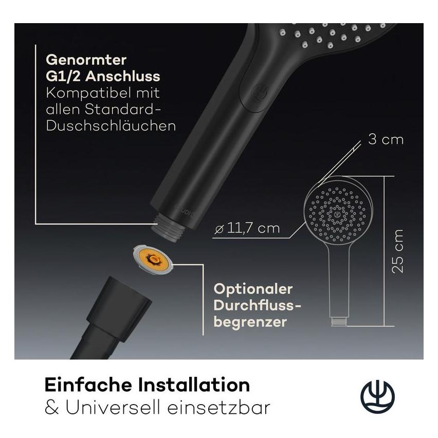Kludi X3 Duschkopf (1 Strahlart, 15 l/min) (8281039-81)
