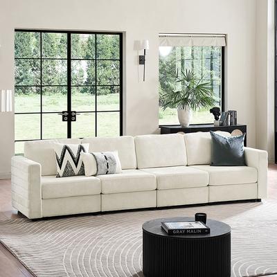 HULALA HOME Modular 4-Seat Sectional Modern Storage Sofa with Removable Cushion and Pillow Covers