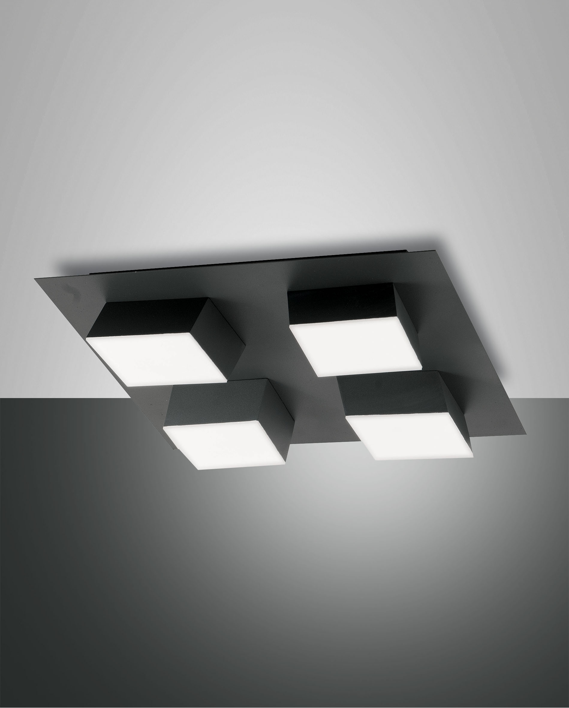 Fabas Luce 4er-LED-Deckenleuchte LUCAS anthrazit 3601-84-282 8019282518556