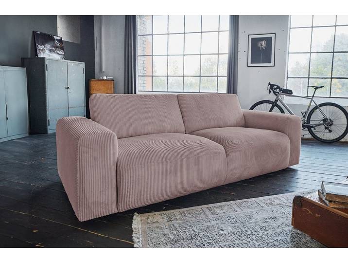 KAWOLA Sofa BODHI Cord Couch - Gemütlichkeit - Wohnzimmer Sofa - 3 Sitzer, Modernes Sofa für Drei, hochwertiger Bezug, toller Sitzkomfort